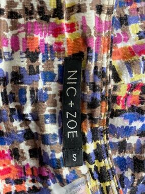 NIC+ZOE Pastel Brushstroke Pullover Dress in Pink, Light Blue, Cream